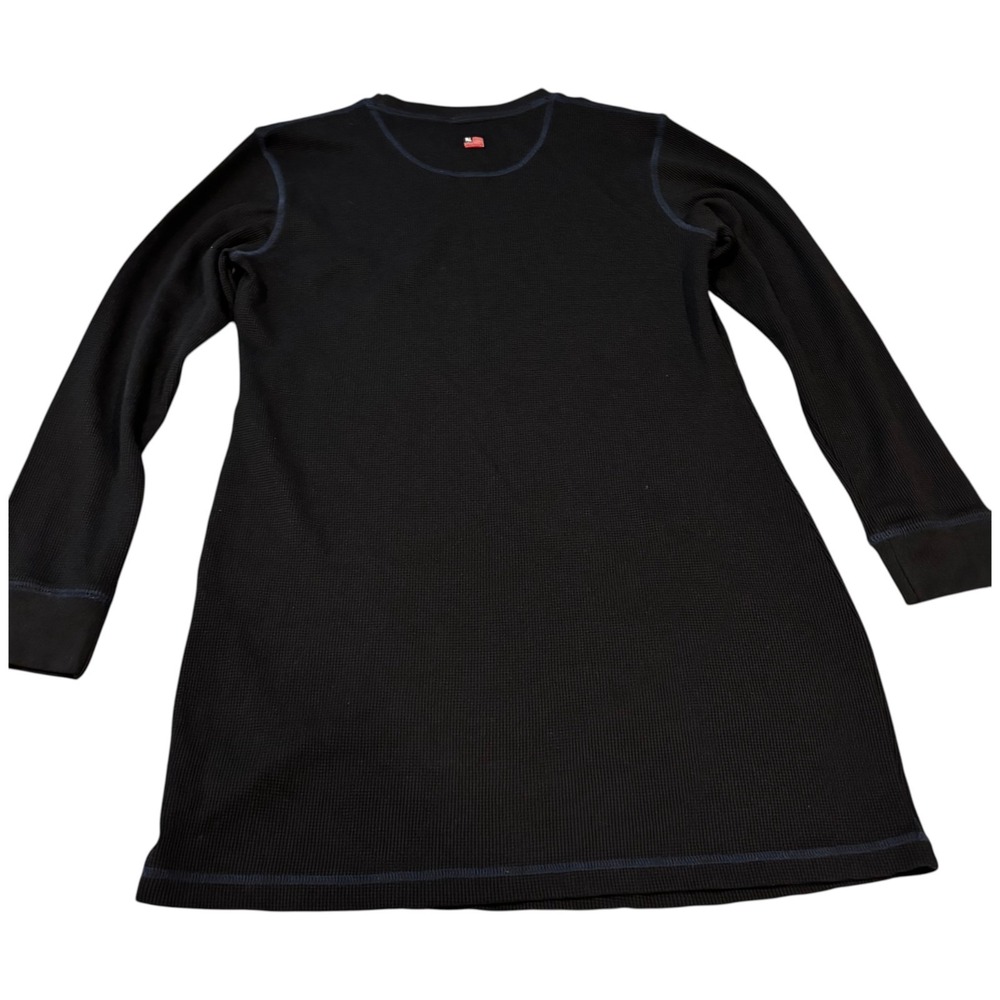 Polo Jeans Co. Ralph Lauren Waffle-Knit Womens Thermal Top Black Nylon Size L - Picture 2 of 8